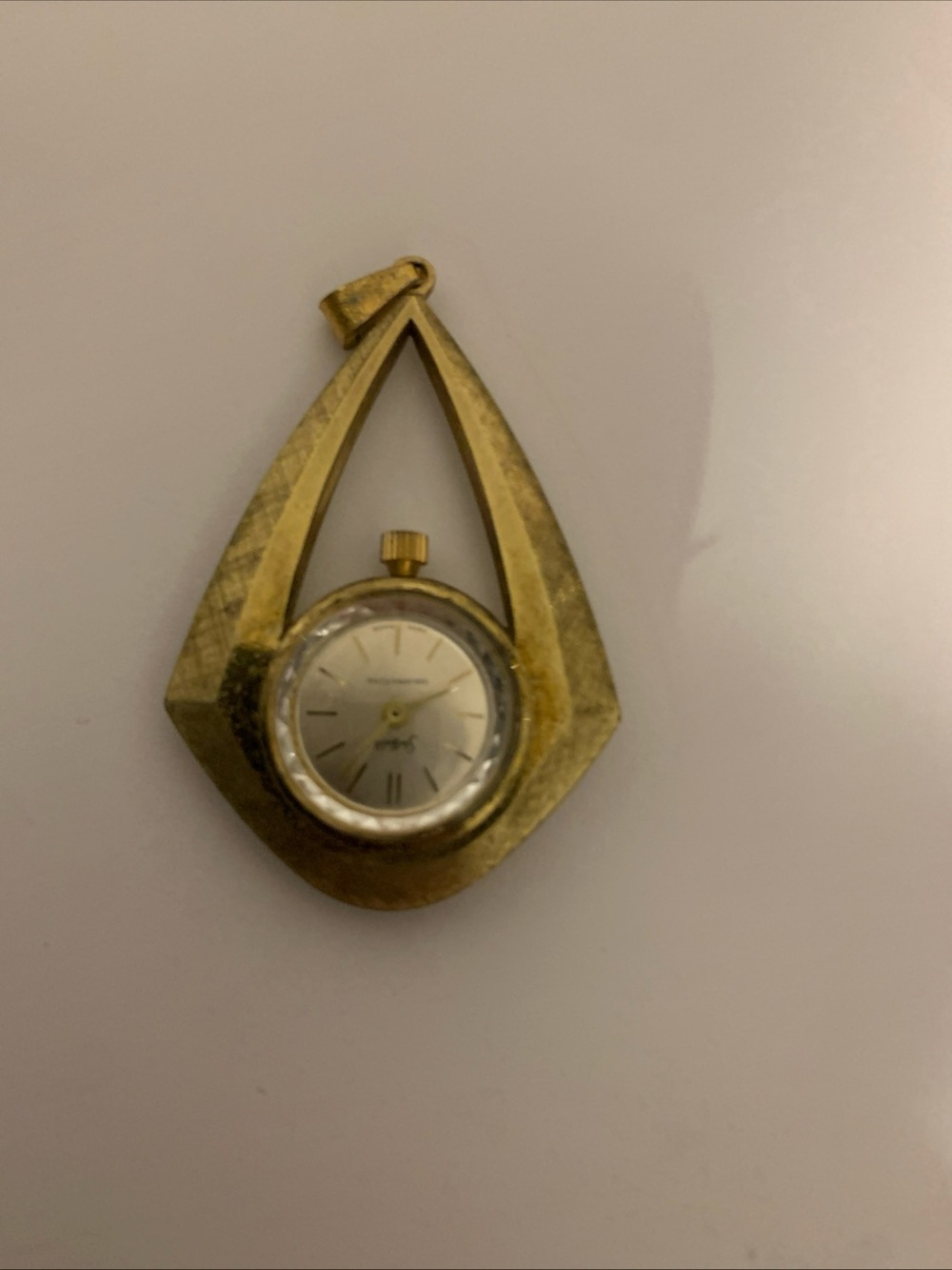 Vintage Sheffield Swiss Made Gold Tone Pendant Watch No Chain